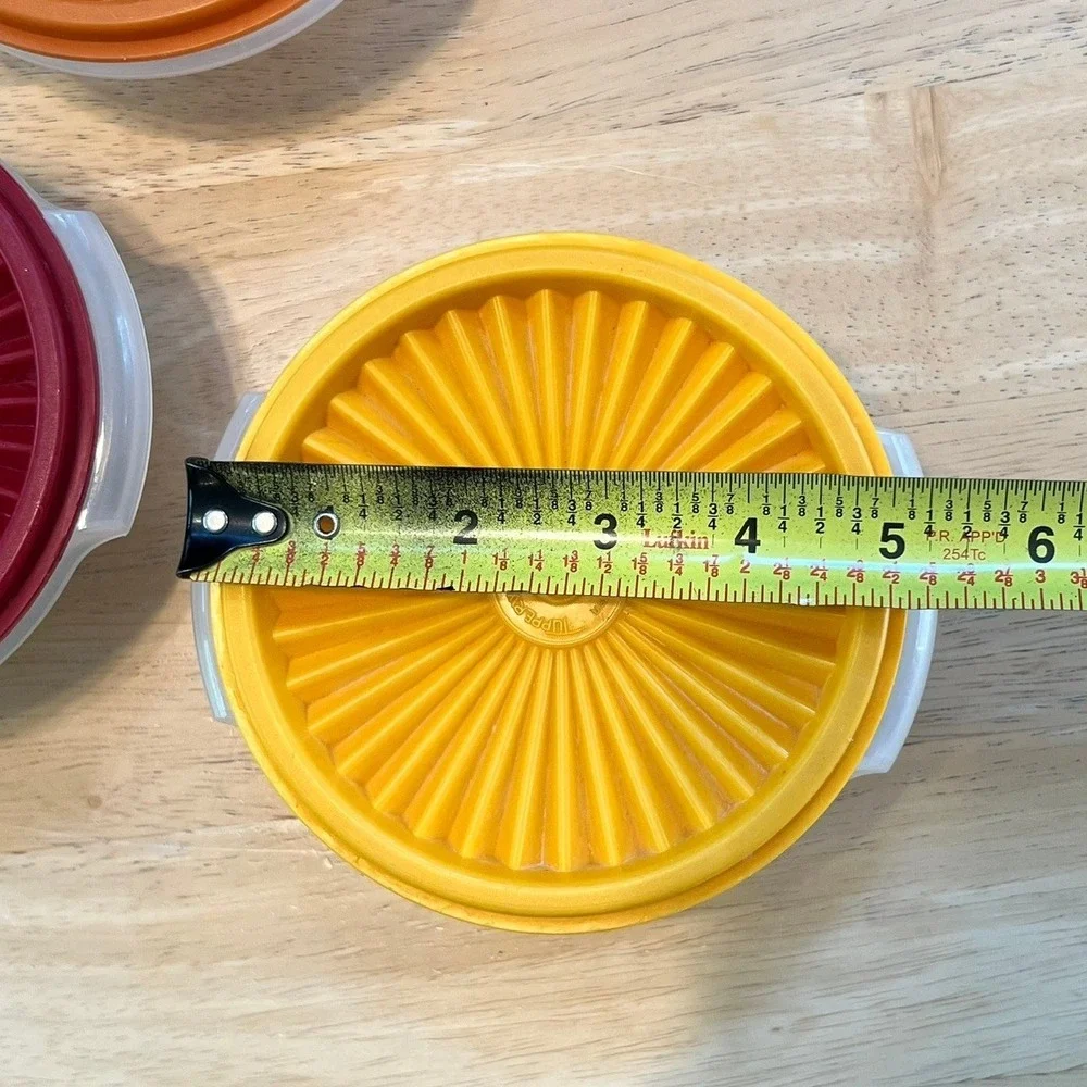 Vtg Tupperware 10oz Servalier Snack Bowl Set Harvest Palette Sunburst Lids 1323